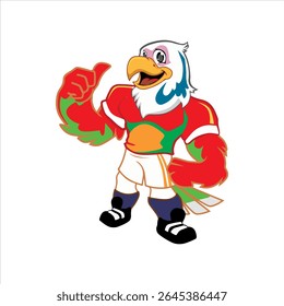 energetic eagle sports mascot cartoon vector