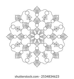 Energetic Embellishments Mandala coloring book page. Easy Mandala Coloring Book Pages for Adults to Relax, Experiences Give Relief. Resizeable Vector File