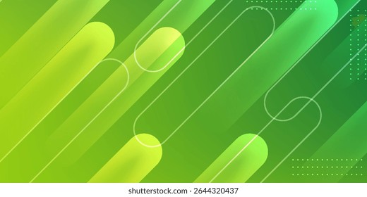 Energetic Green Abstract Background with Rounded Forms