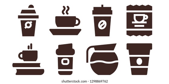  energetic icon set. 8 filled energetic icons. Simple modern icons about  - Coffee, Coffee pot