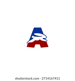 Conejo saltador enérgico que forma un alfabeto limpio. Ideal para marcas infantiles, tiendas de mascotas, mascotas juguetonas e identidades mínimas modernas.