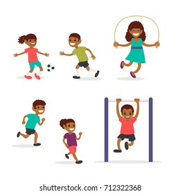 Energetic kids, vector illustration