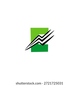 Logotipo energético de la letra E con elemento de relámpago integrado. Diseño de Vector de Profesional para marcas de fitness, deportes, entrega y energía rápida