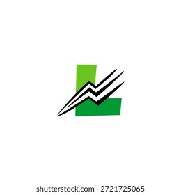 O logotipo da letra energética L com elemento de relâmpago flash integrado. Design vetorial profissional para fitness, esportes, entrega e marcas de energia rápida