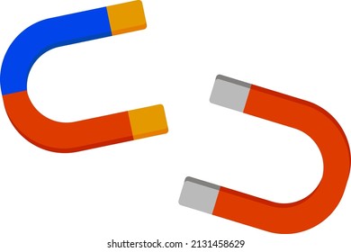 Energetic magnets, illustration, vector on a white background.