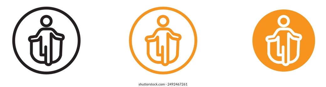 Energetic Man Jumping with Skipping Rope Icon for Fitness and Exercise Graphics Perfect for Representing Cardio Workouts and Physical Activity