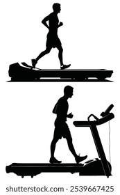 Energetic Man on Treadmill Silhouette: A Fitness Icon