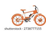 An energetic orange electric bicycle, designed for both city riding and light trails, emphasizing sustainable and active transportation.