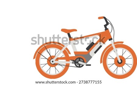 An energetic orange electric bicycle, designed for both city riding and light trails, emphasizing sustainable and active transportation.