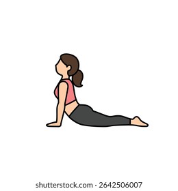 Energetic Person in Yoga Cobra Pose on White Background for Back Strength and Flexibility