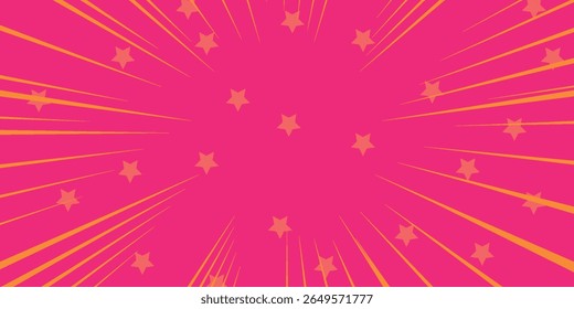 Fundo de Quadrinhos Rosa Energético Pop Art