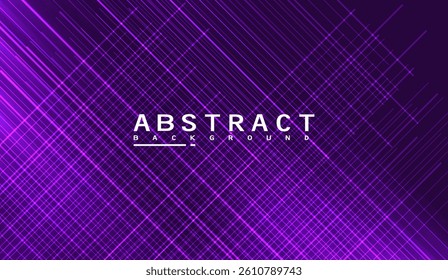 Energetic Purple Diagonal Lines: Modern Abstract Techno Design Background Featuring Vibrant Neon Stripes and a Geometric Texture for Technology and Futuristic Concepts