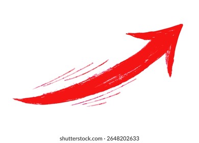 Energetic Red Brush Stroke Arrow Pointing Upward
