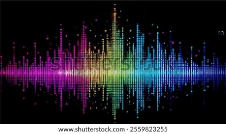 Energetic rhythm in pixels: sound equalizer as a visual representation of a musical composition.