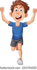 Energetic Runner Man Cartoon Character illustration