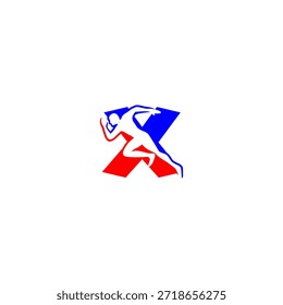 Energetic runner silhouette with alphabet X backdrop. Ideal for sports brands, fitness identity, athletics promotions, and active lifestyle themes