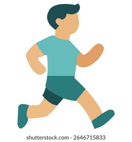 Energetic Running Man Icon for Exercise Routine