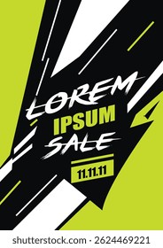 Energetic Sale Poster With Dynamic Text and Modern Design Elements