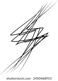 Energetic scribble-style thunderbolt vector; ideal for dynamic branding Doodle thunder sign perfect for electrifying logos and icons.