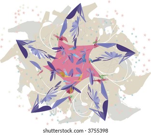 Energetic star shaped abstract background - vector