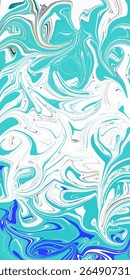 Energetic turquoise and white abstract marbling. Bright, refreshing swirling design ideal for creative backgrounds, digital art, or modern decorative elements.

