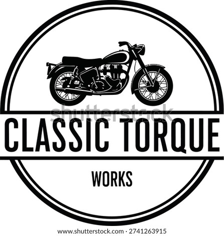 Energetic Vector Graphic Black and White Custom Motorcycle Logo Emblem Design Vector Illustration