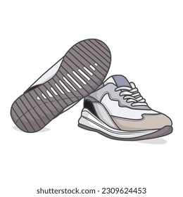 An energetic vector illustration featuring a collection of sporty sneakers, ideal for fitness enthusiasts and athletes seeking both style and functionality.