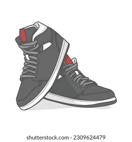 An energetic vector illustration featuring a collection of sporty sneakers, ideal for fitness enthusiasts and athletes seeking both style and functionality.