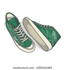 An energetic vector illustration featuring a collection of sporty sneakers, ideal for fitness enthusiasts and athletes seeking both style and functionality.