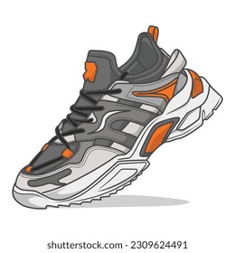 An energetic vector illustration featuring a collection of sporty sneakers, ideal for fitness enthusiasts and athletes seeking both style and functionality.