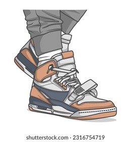 An energetic vector illustration featuring a collection of sporty sneakers, ideal for fitness enthusiasts and athletes seeking both style and functionality.	

