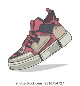 An energetic vector illustration featuring a collection of sporty sneakers, ideal for fitness enthusiasts and athletes seeking both style and functionality.	
