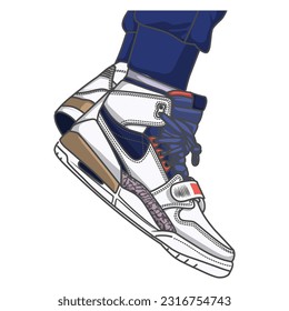 An energetic vector illustration featuring a collection of sporty sneakers, ideal for fitness enthusiasts and athletes seeking both style and functionality.	
