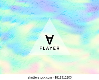 Energetic voucher geometric holographic vector background. Abstract graphic design elements. Trendy abstract geometric template for voucher design.