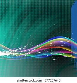 energetic waves, EPS10 with transparency and mesh