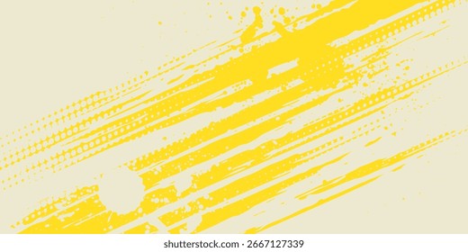 Fondo abstracto amarillo enérgico con salpicaduras de pintura audaz y pinceladas grunge. Perfecto para Anuncios deportivos, pósters de equipos, volantes de fitness, gráficos de torneos y Diseño web dinámico.