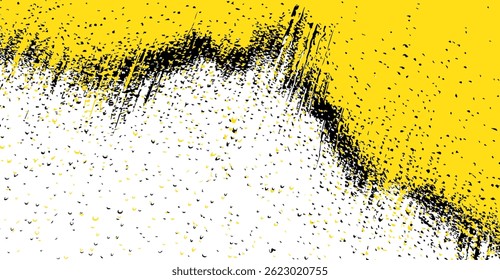 Energetic Yellow and Black Splatter Effect Background: Dynamic Abstract Texture for Modern Designs, Vibrant Artistic Illustration, Bold Color Contrast and Chaotic Pattern Design