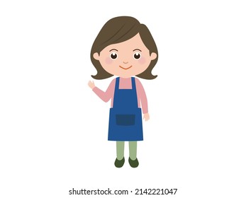 An energetic young woman is standing