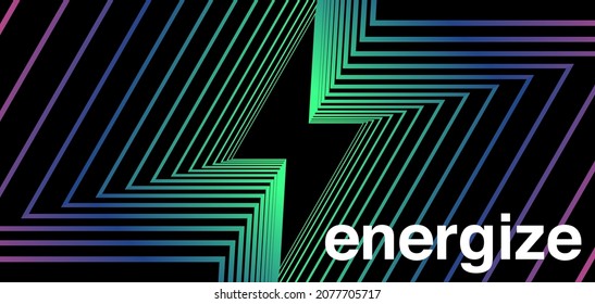 Energize Lightning Energy Vector Illustration