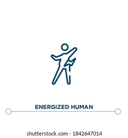 energized human outline vector icon. simple element illustration. energized human outline icon from editable feelings concept. can be used for web and mobile
