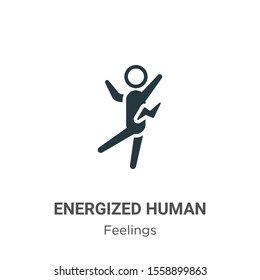 Energized human vector icon on white background. Flat vector energized human icon symbol sign from modern feelings collection for mobile concept and web apps design.