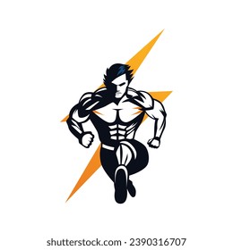 Energized Motion: A Lightning Bolt Symbol of Fitness Power and Strength