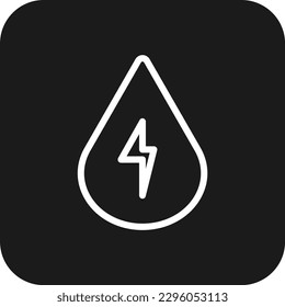 Energized water Eco friendly icon with black filled line style. water, health, energy, nature, power, nutrition, healthy. Vector illustration