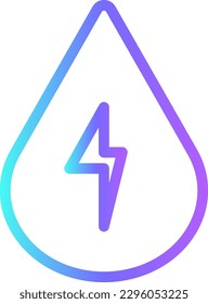 Energized water Eco friendly icon with blue duotone style. water, health, energy, nature, power, nutrition, healthy. Vector illustration