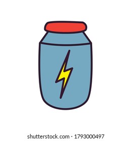 energizing bottle line and fill style icon design, healthy sport and activity theme Vector illustration