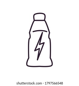 energizing bottle line style icon design, healthy sport and activity theme Vector illustration