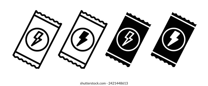 Energizing Snack Line Icon. Nutritive Protein Bar Icon in Black and White Color.