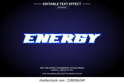 Energy 3D editable text effect template