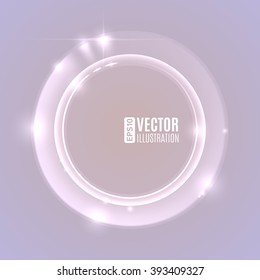 Energy abstract background with luminous swirling of glow circles. Glowing spiral circles in motion.  Vector illustration