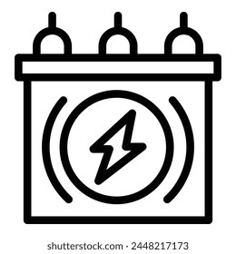 Energy accumulator icon outline vector. Storage solar. Grid roof